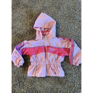 Vintage Reebok 90s Y2K Toddler Girl Jacket Pink with Fold in Hood 4T